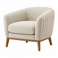 Sessel 78 x 74 x 76 cm Bouclé Creme Holzgestell Wohnzimmer - Lorventario