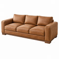 3-Sitzer Sofa 220 x 95 x 85 cm Kunstleder Cognac - modernes Wohnzimmermöbel - Lorventario
