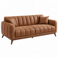 3-Sitzer Sofa 190 x 85 x 82 cm braunes Kunstleder mit Steppung - Lorventario