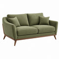 2-Sitzer Sofa 160 x 85 x 82 cm aus Stoff in Olivgrün mit Holzgestell - Lorventario
